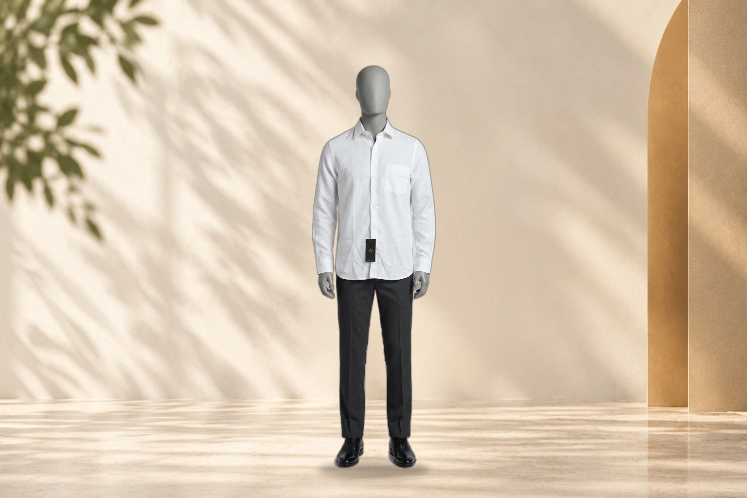 Arrow USA 1851 Pure Breathable Linen Executive Shirt - Crisp White Linen