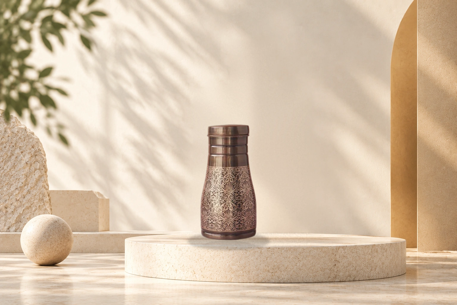 Pure Copper Bedside Carafe with Tumbler Lid (1000ml) - Executive Carafe 1000ml (AICC01)