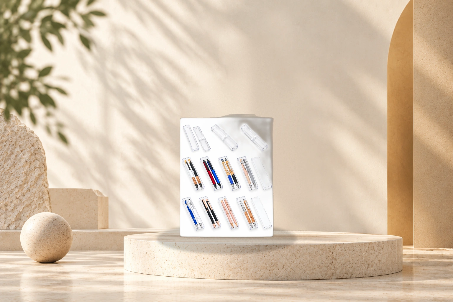 Crystal Acrylic Cased Executive Dual Pen Gift Sets - Acrylic Cased Duo Pen Set (Models 8201–8212)