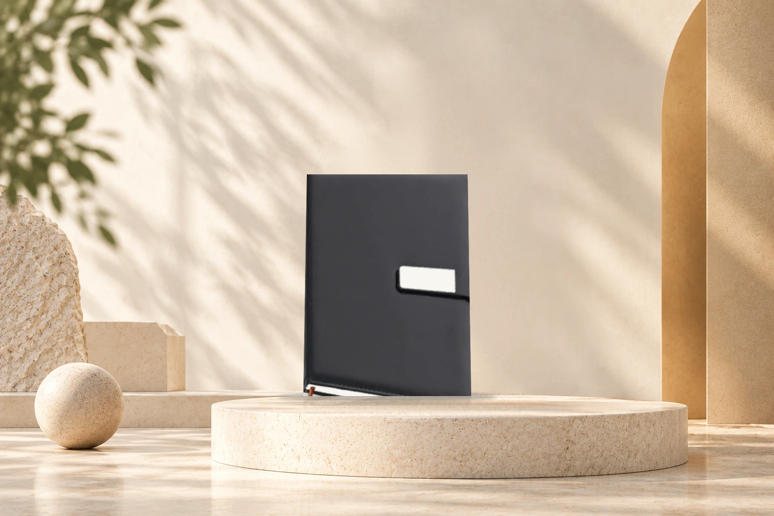 Sleek Slide-Clasp & Snap-Tab Executive Journal - Silver Slide Clasp (Black)
