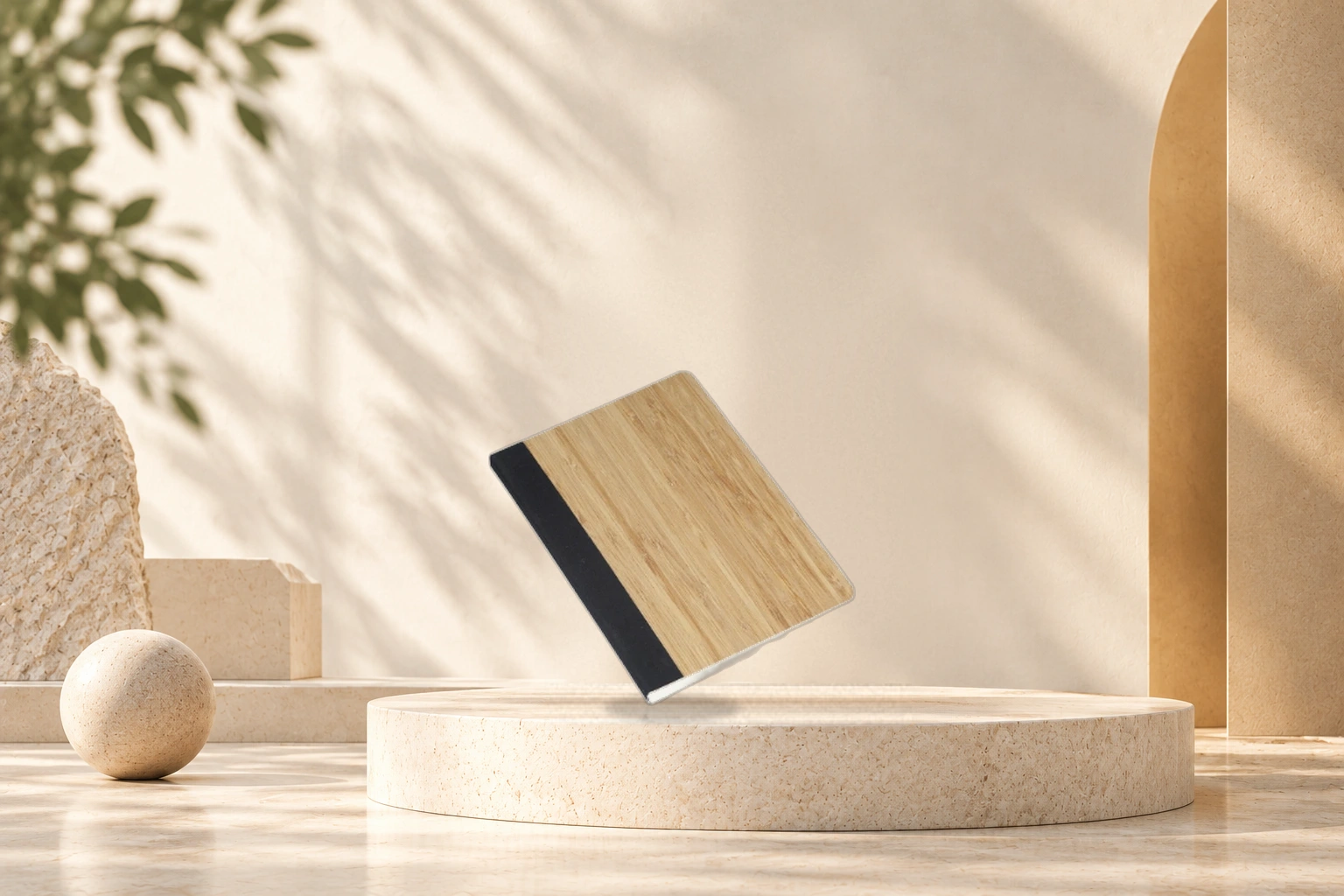 Sustainable Bamboo Hardcover Notebook (A5) - Natural Bamboo Wood