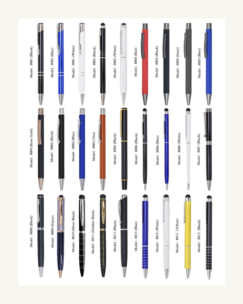 Precision Balanced Metal Executive Rollerball Pens - Executive Metal Collection (8001-8007)