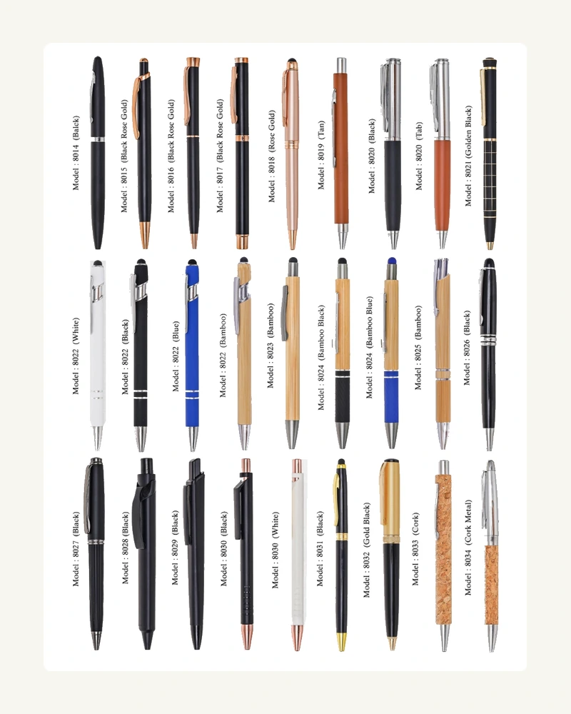Luxury Rose Gold & Lacquer Executive Ballpoints - Rose Gold & Lacquer Series (8008-8021)