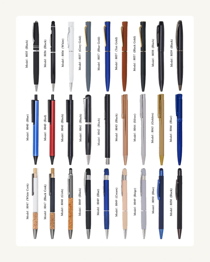 Natural Bamboo & Cork Metal Fusion Stylus Pens - Bamboo & Cork Stylus Series (8022-8034)