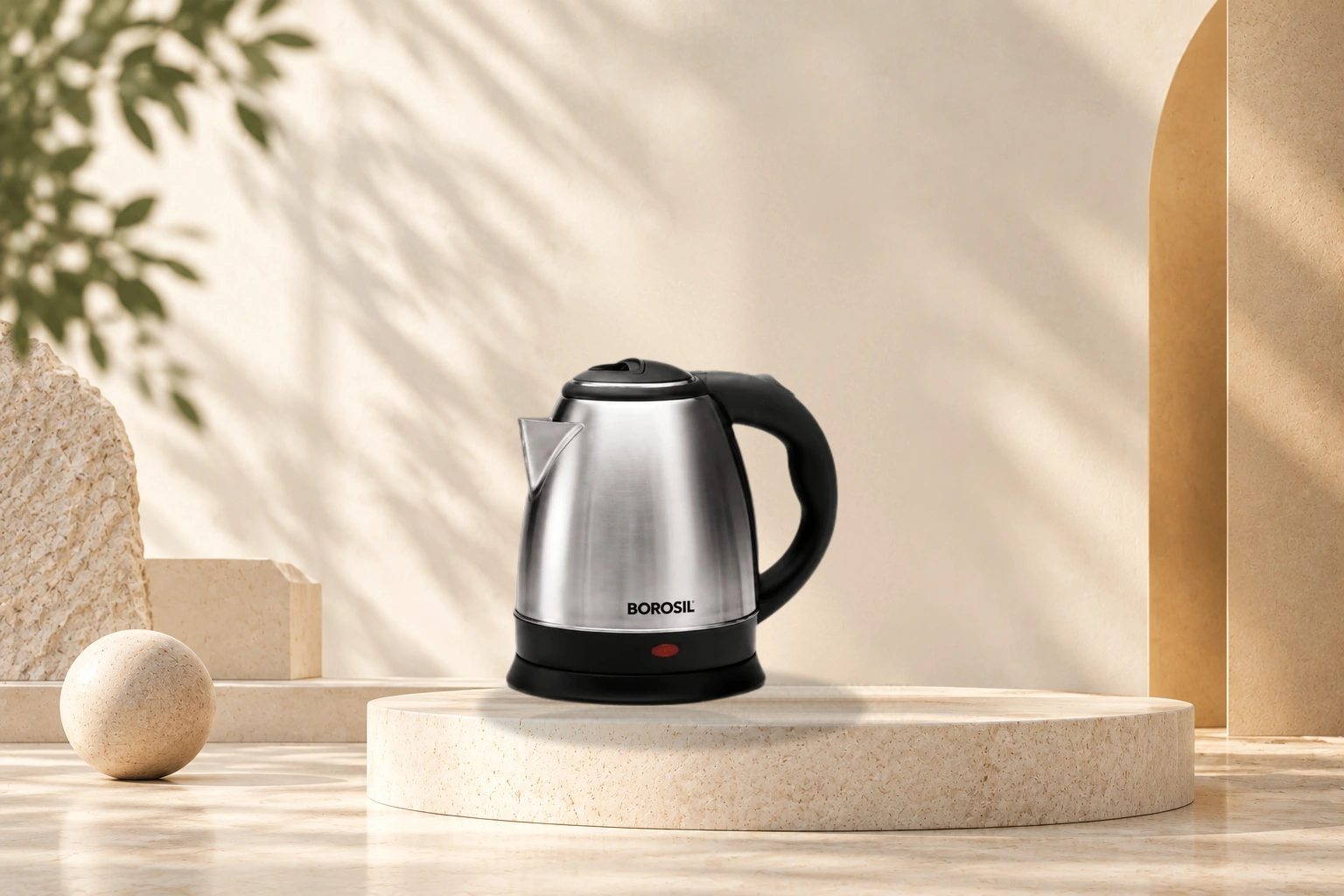 Borosil Rio 1.8L Stainless Steel Fast-Boil Electric Kettle (1500W) - Rio 1.8L Brushed SS Kettle