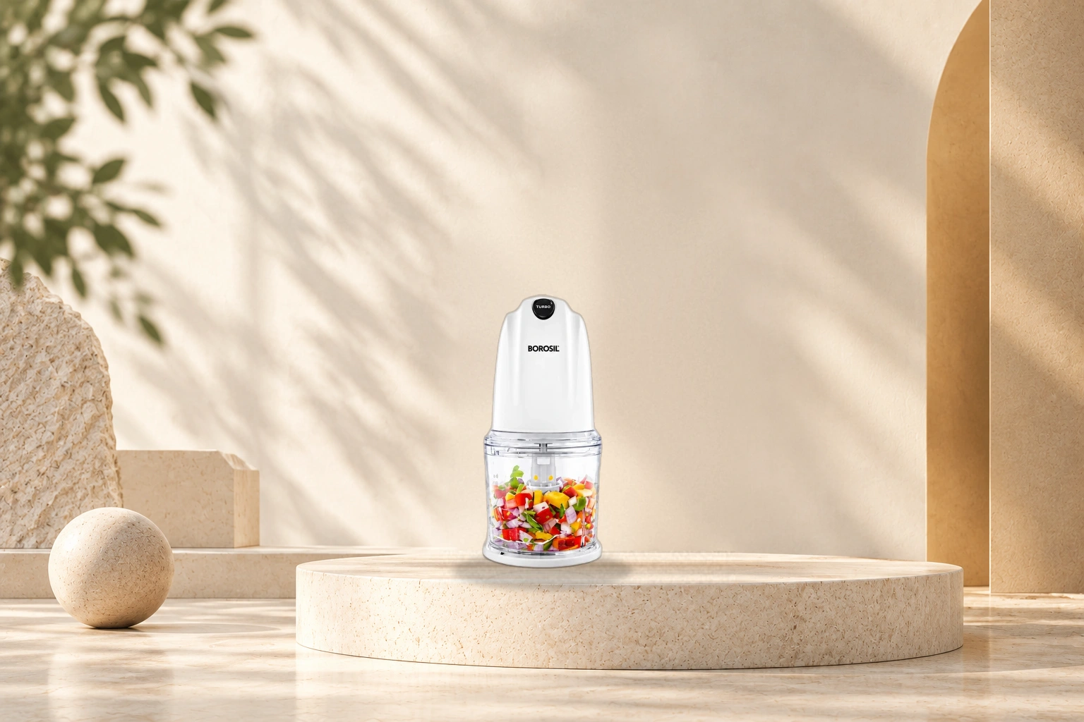 Borosil Chefdelite 260W Dual-Blade Kitchen Chopper - Chefdelite 260W Classic White