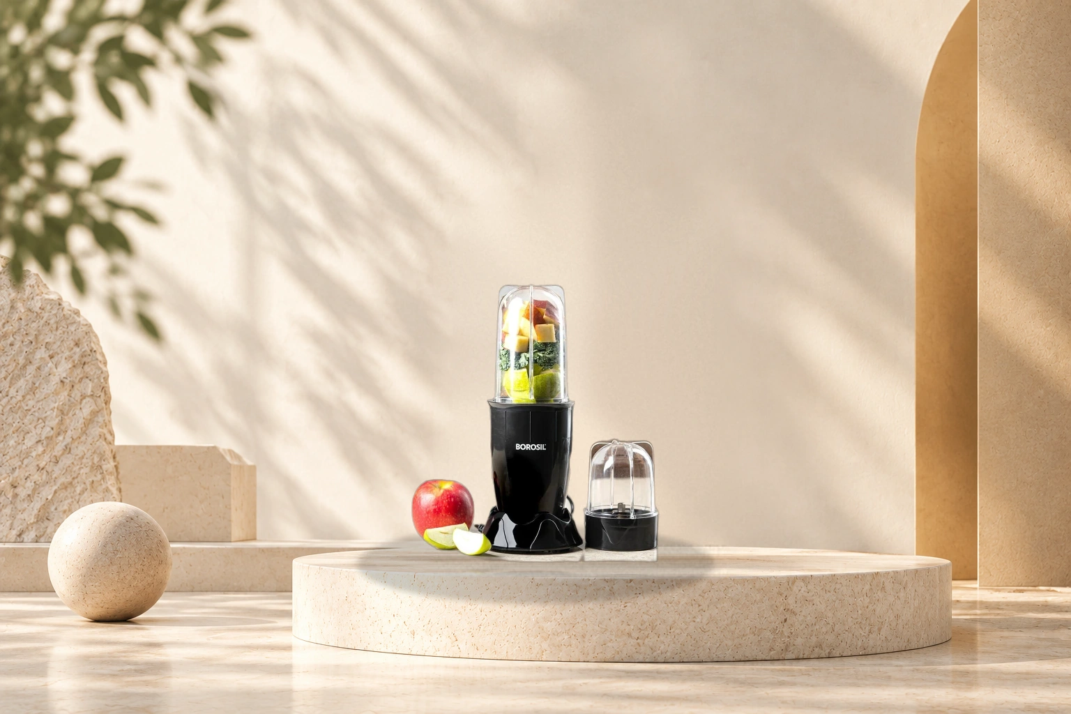 Borosil Nutri Fresh PB31 Mini-Blender and Grinder (400W) - Nutri Fresh PB31 Base + Dual PC Jars