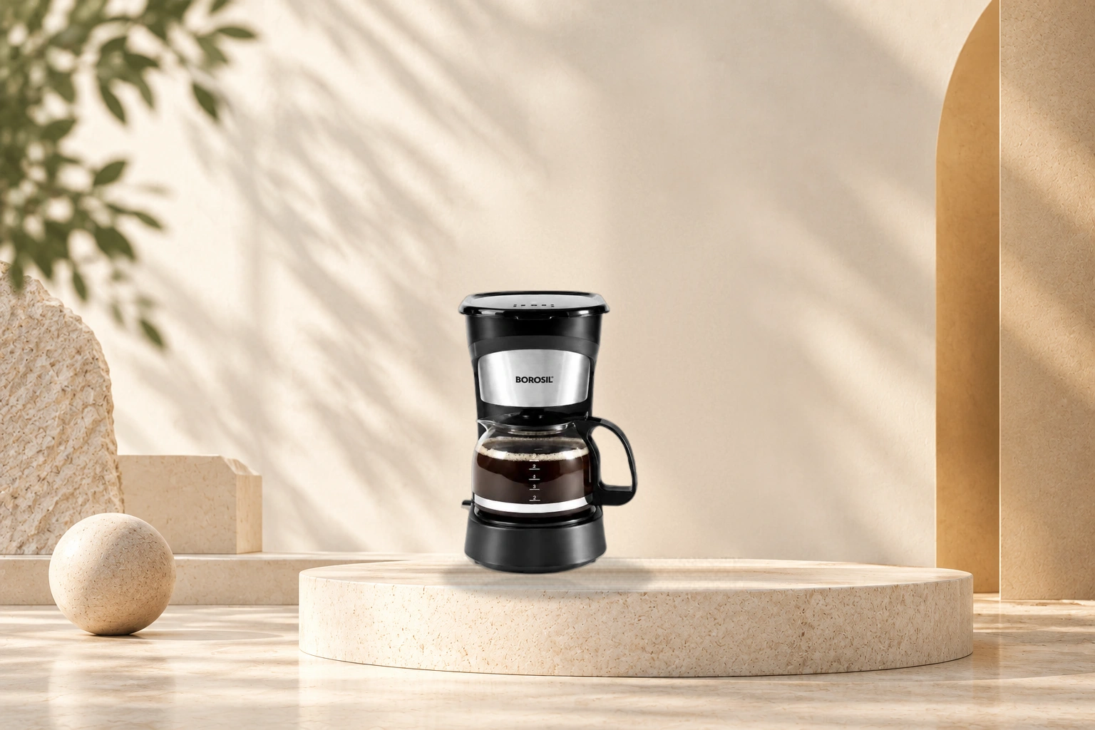 Borosil Brew Pro Drip Coffee Maker with Thermal Glass Carafe - Brew Pro Drip Brewer with Glass Carafe